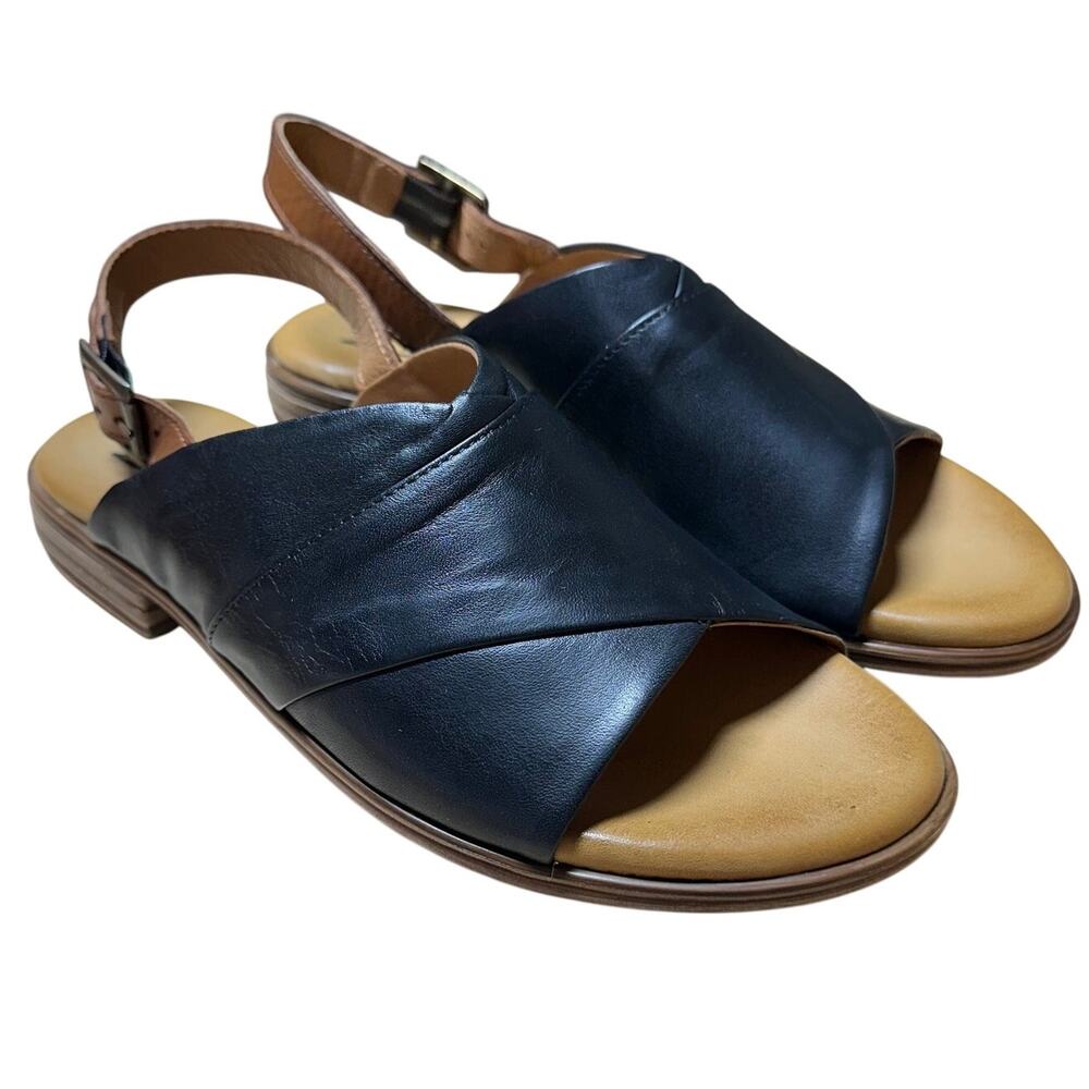 Miz Mooz Leather Backstrap Sandal Dorthy Black Women's Size 36 (US 5.5-6) NIB